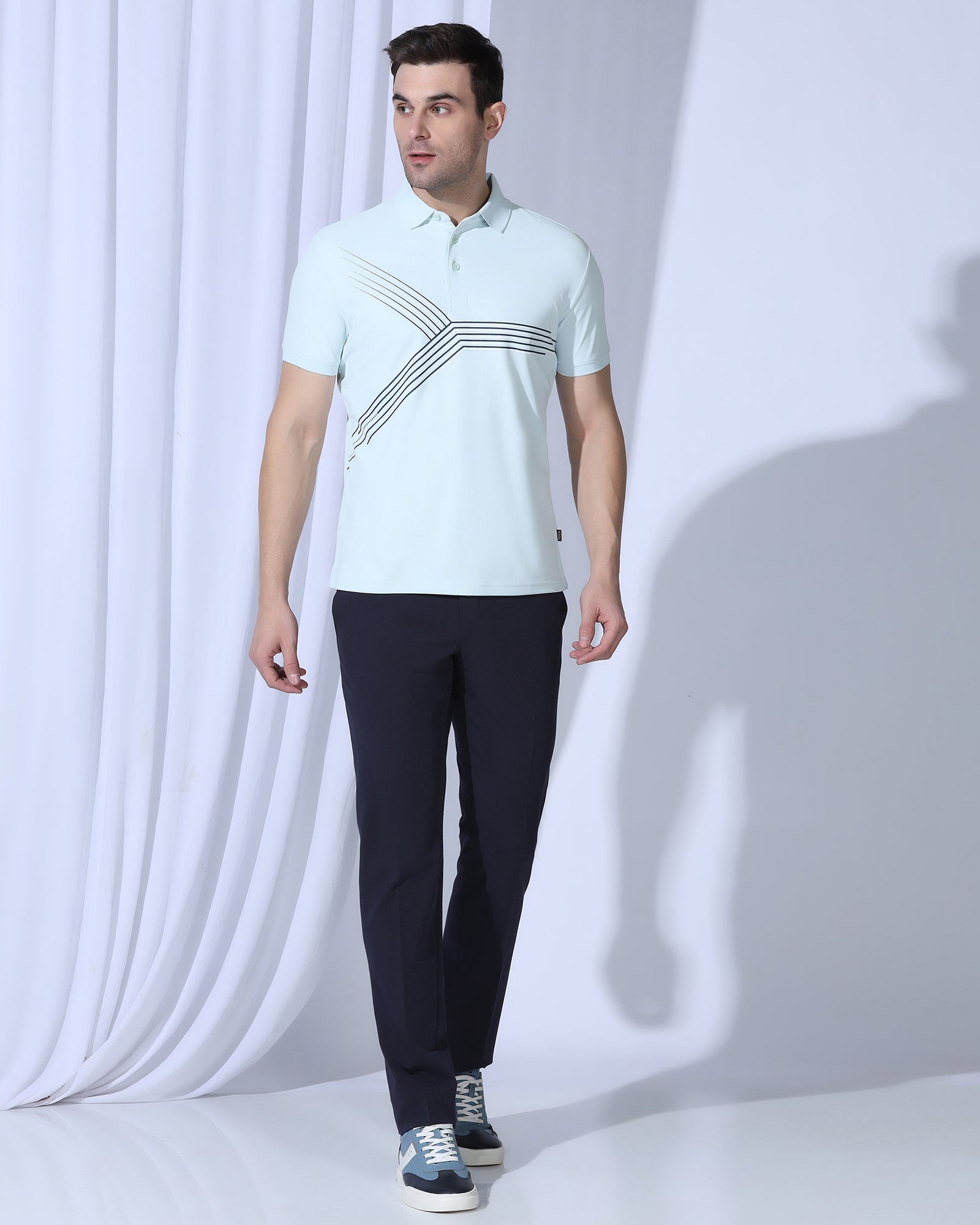 TechPro Slim Comfort B-95 Formal Navy Solid Trouser - Creed