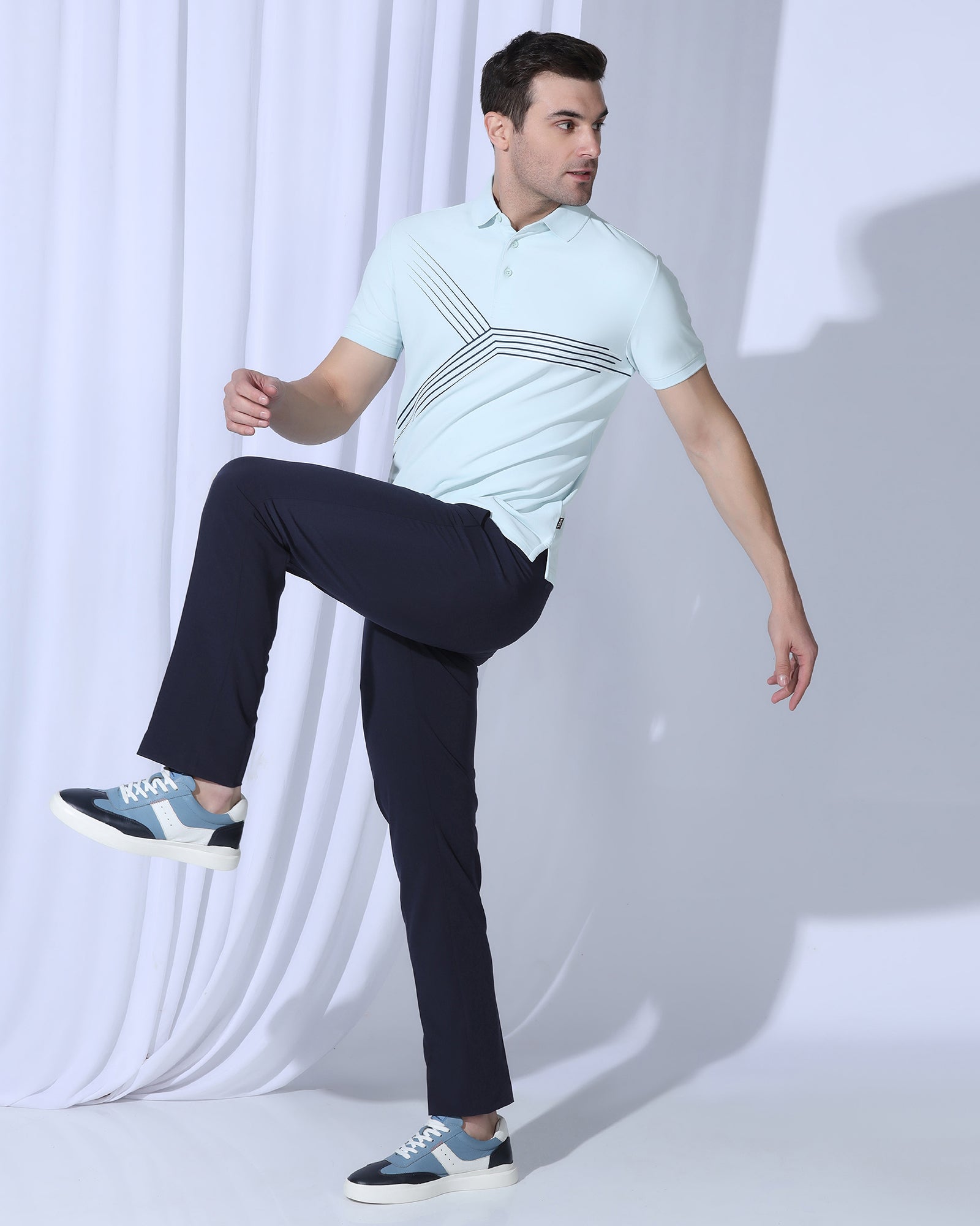 TechPro Slim Comfort B-95 Formal Navy Solid Trouser - Creed