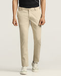 TechPro Slim Fit B-91 Casual Beige Solid Khakis - Ziea