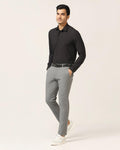 TechPro Slim Fit B-91 Casual Dark Grey Solid Khakis - Borros