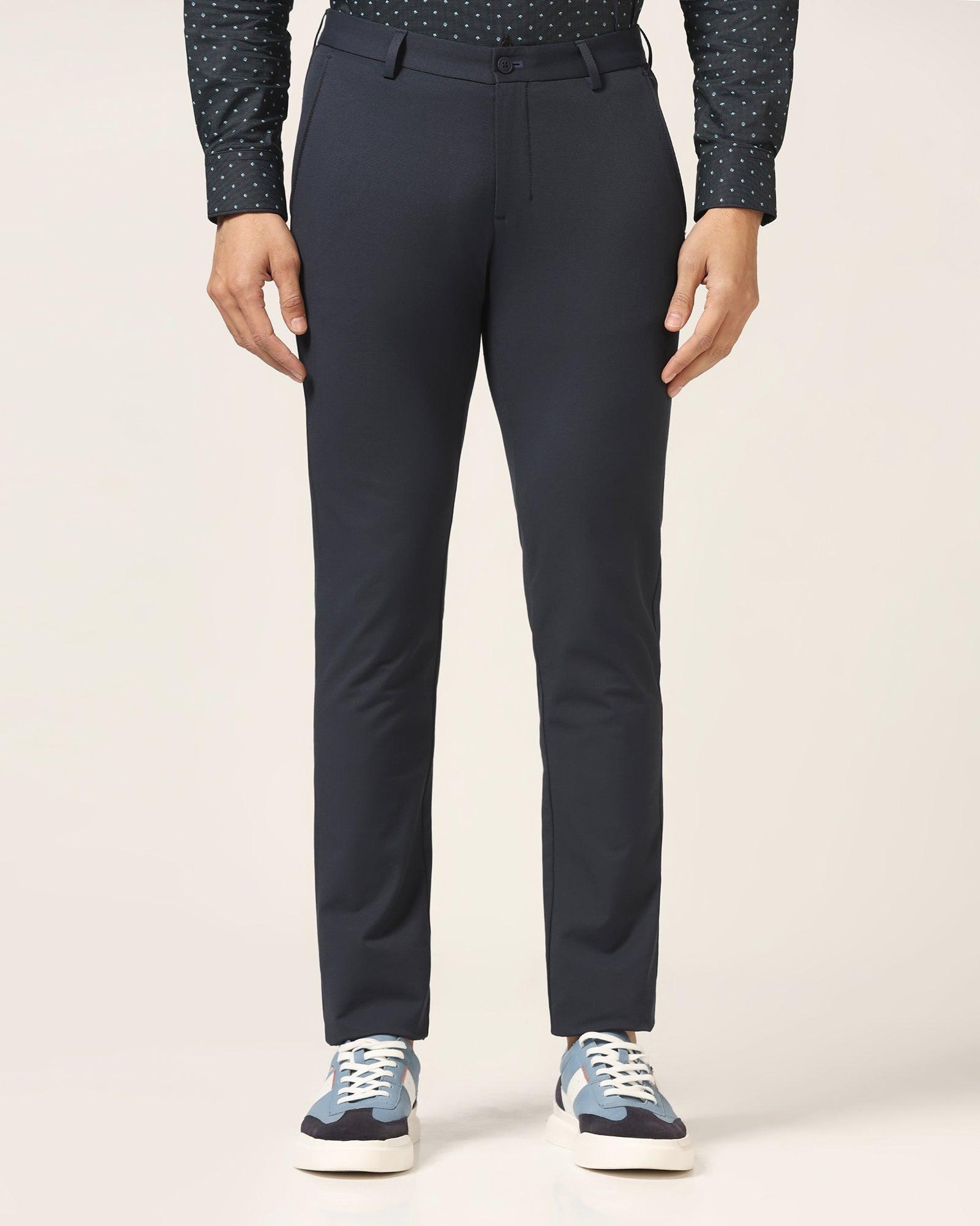 TechPro Slim Fit B-91 Casual Navy Solid Khaki - Borros - Blackberrys