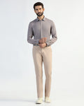 TechPro Slim Fit B-91 Casual Peach Solid Khakis - Ziea