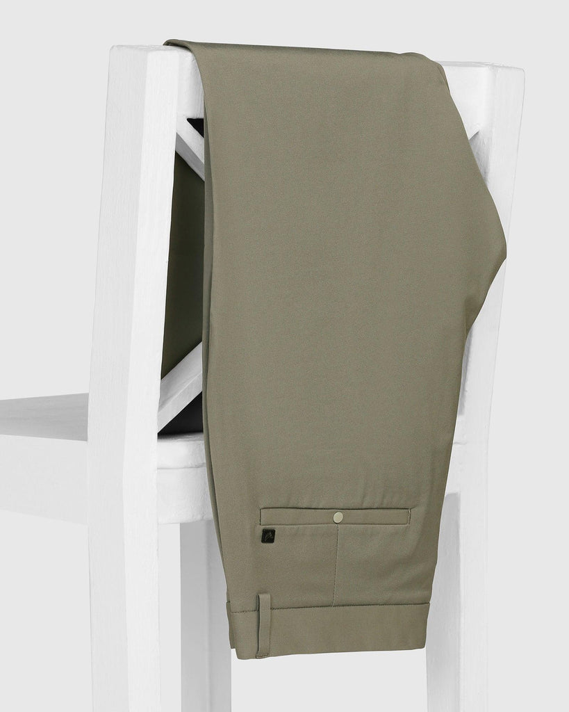 TechPro Slim Fit B-91 Casual Thyme Green Solid Khaki - Borros