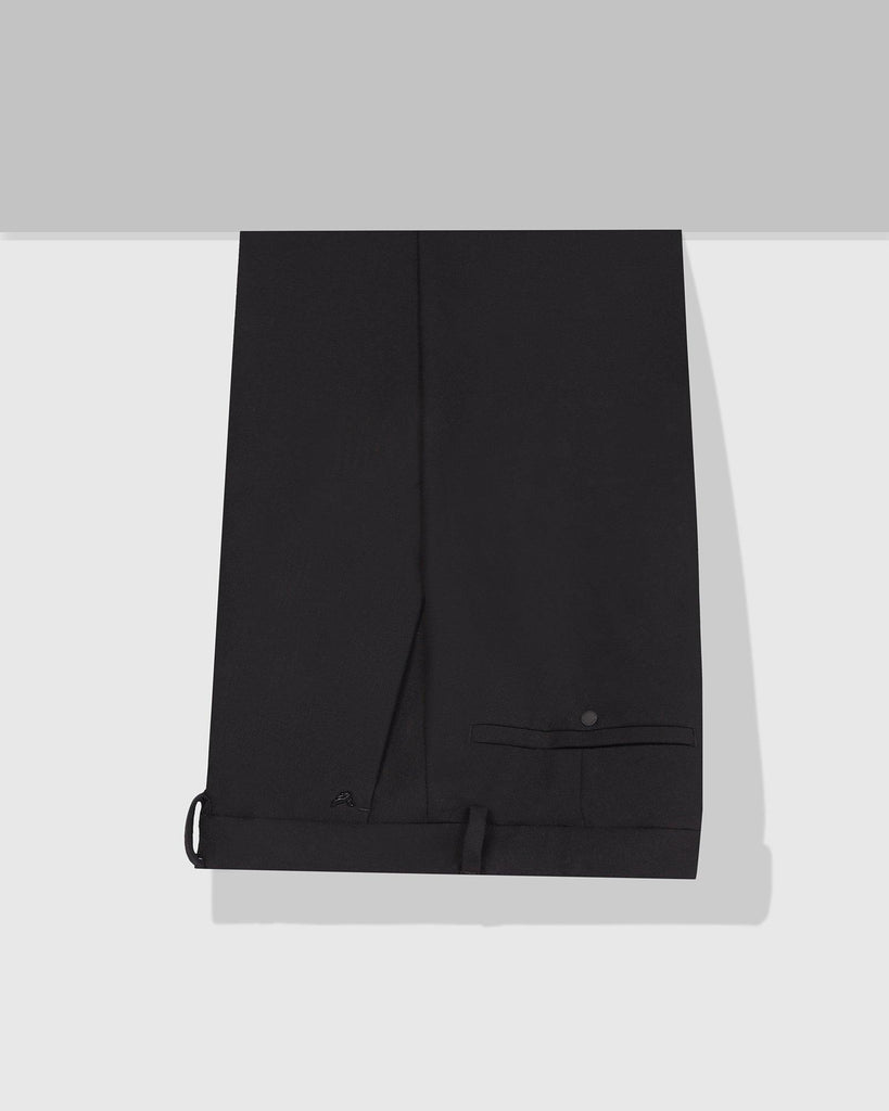 TechPro Slim Fit B-91 Formal Black Solid Trouser - Blackbird