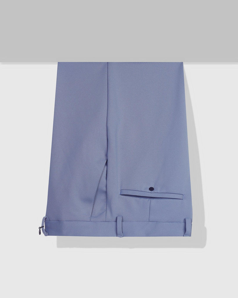 TechPro Slim Fit B-91 Formal Blue Textured Trouser - Meteor