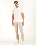 TechPro Slim Fit B-91 Formal Cream Solid Trouser - Explorer