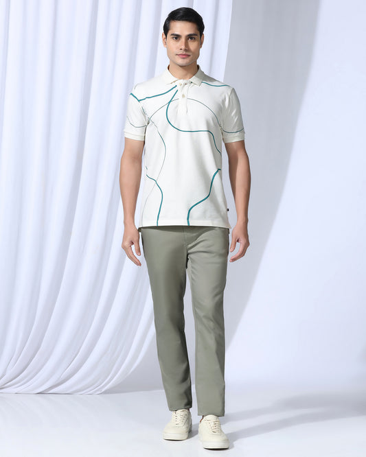 Temp Tech Slim Fit B-91 Casual Light Olive Solid Khakis - Peter