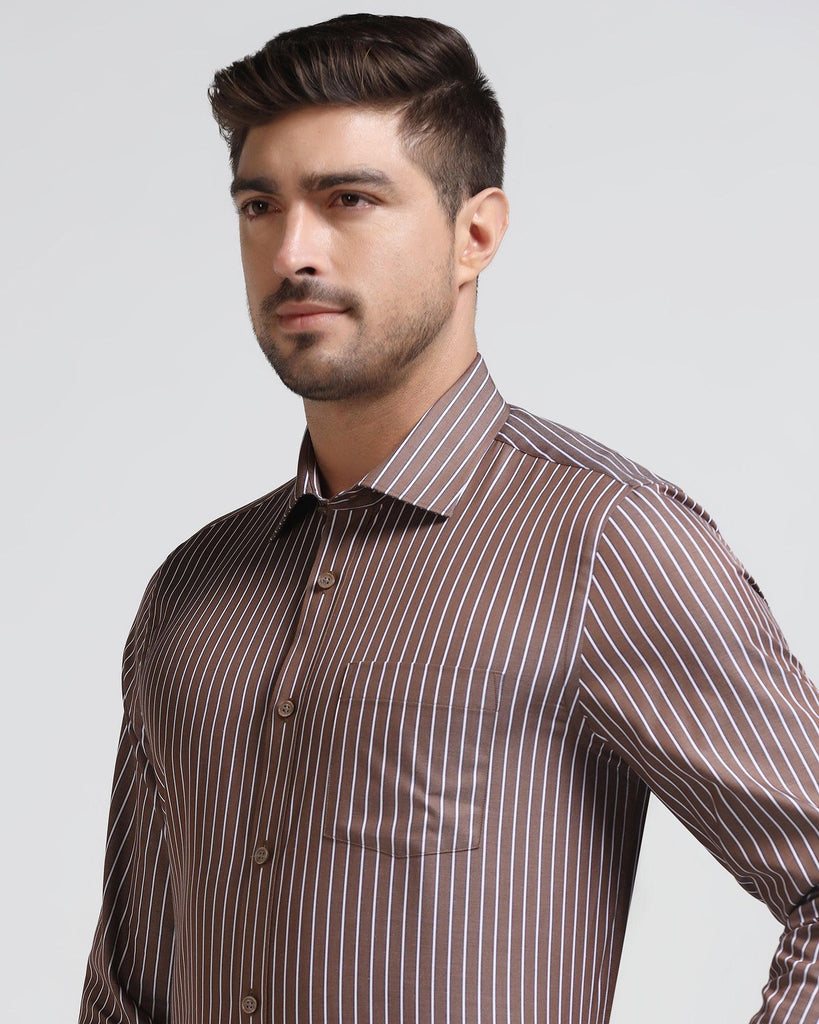 Temp Tech Formal Beige Stripe Shirt - Carmen