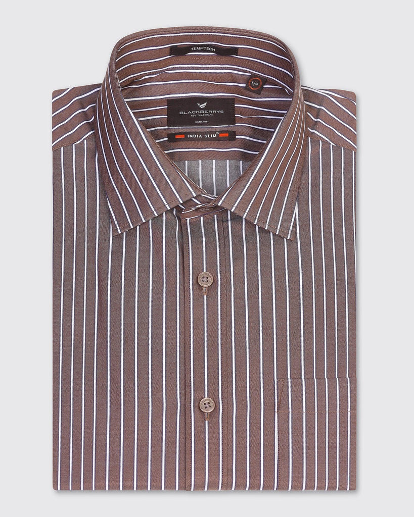 Temp Tech Formal Beige Stripe Shirt - Carmen