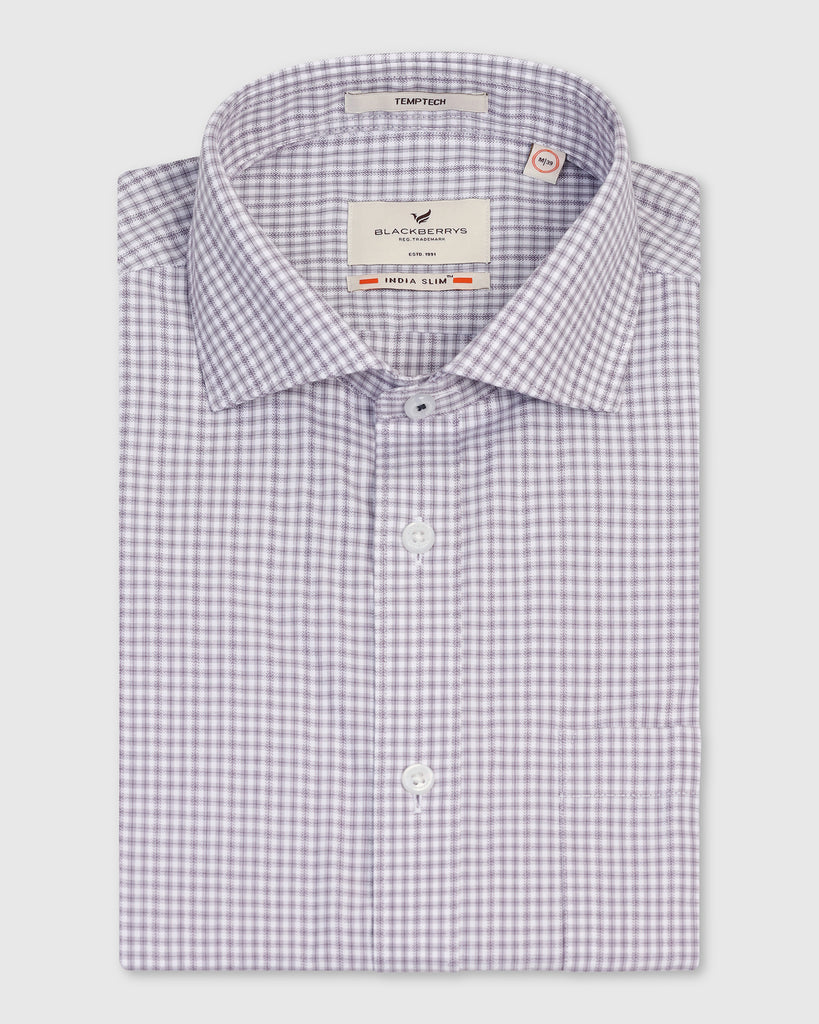 Temp Tech Formal Purple Check Shirt - Vertigo