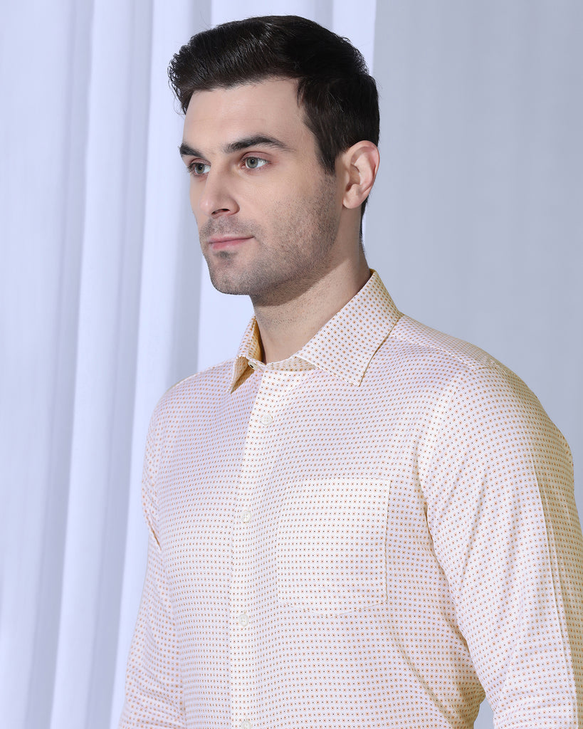 Temp Tech Formal White Printed Shirt - Vital