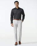Temp Tech Slim Comfort B-95 Formal Light Grey Textured Trouser - Iceberg