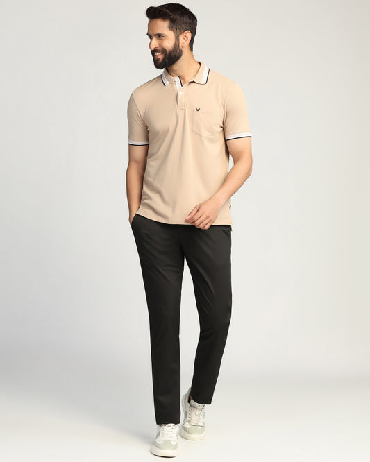 Temp Tech Slim Fit B-91 Casual Black Solid Khakis - Peter