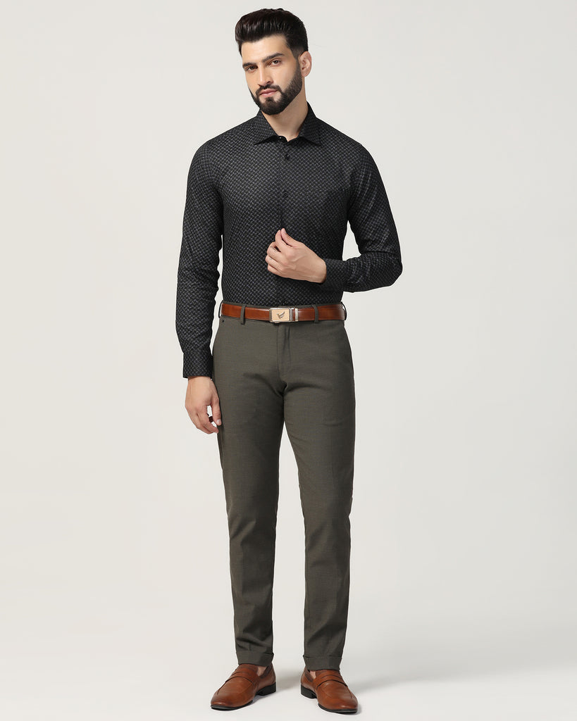 Temp Tech Formal Black Printed Shirt - Mateo