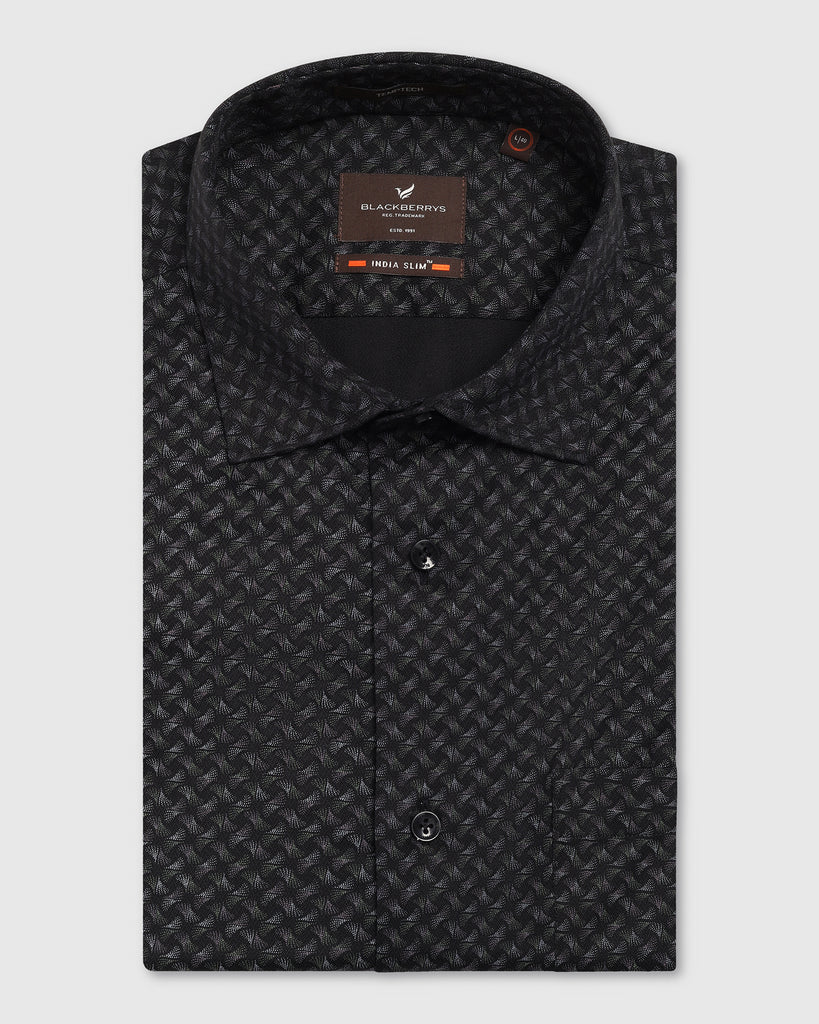 Temp Tech Formal Black Printed Shirt - Mateo