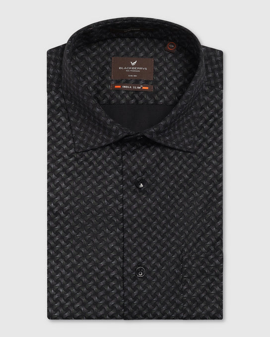 Temptech Formal Black Printed Shirt - Mateo