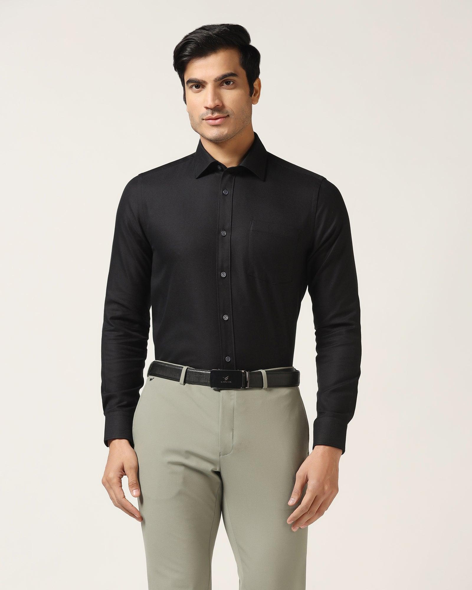 Temptech Formal Black Solid Shirt - Antony