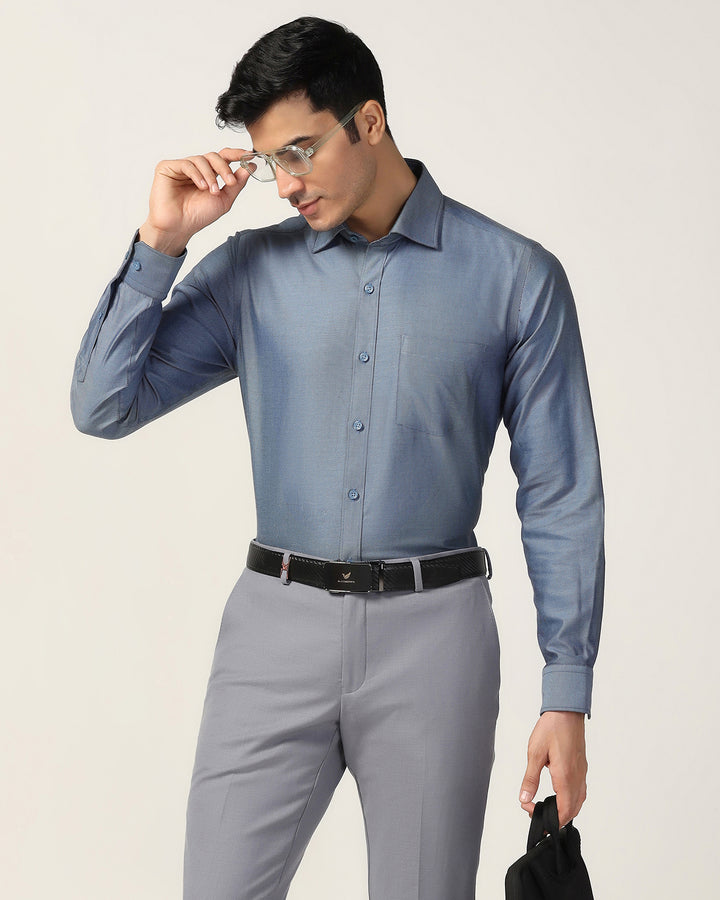 Temp Tech Formal Mid Blue Solid Shirt - Antony