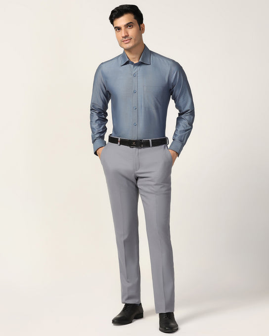 Temptech Formal Mid Blue Solid Shirt - Antony