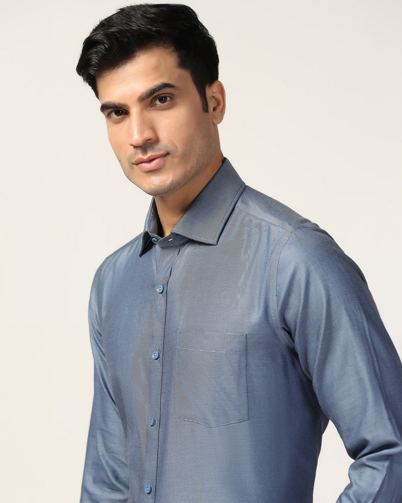 Temp Tech Formal Mid Blue Solid Shirt - Antony