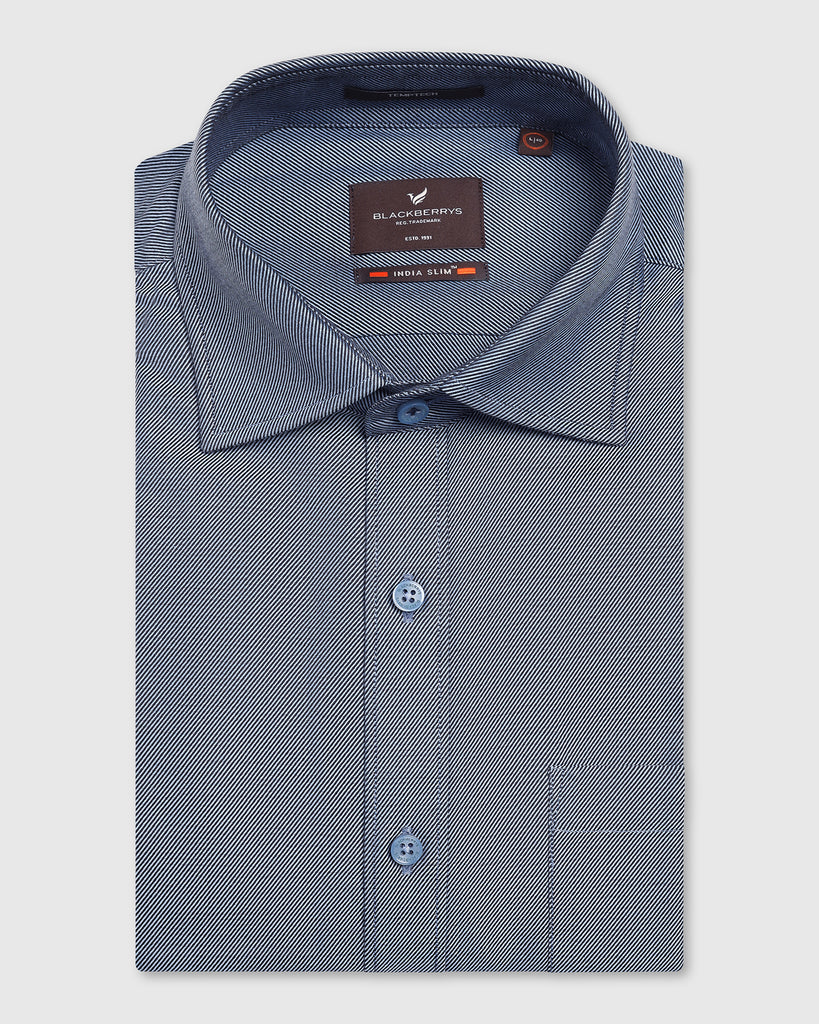 Temp Tech Formal Mid Blue Solid Shirt - Antony