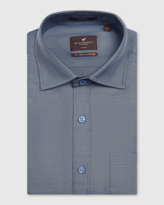 Temptech Formal Mid Blue Solid Shirt - Antony