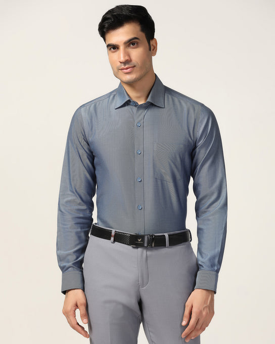 Temptech Formal Mid Blue Solid Shirt - Antony