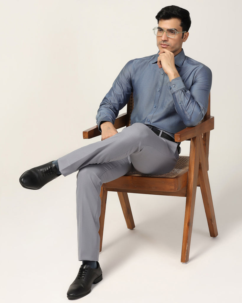 Temp Tech Formal Mid Blue Solid Shirt - Antony