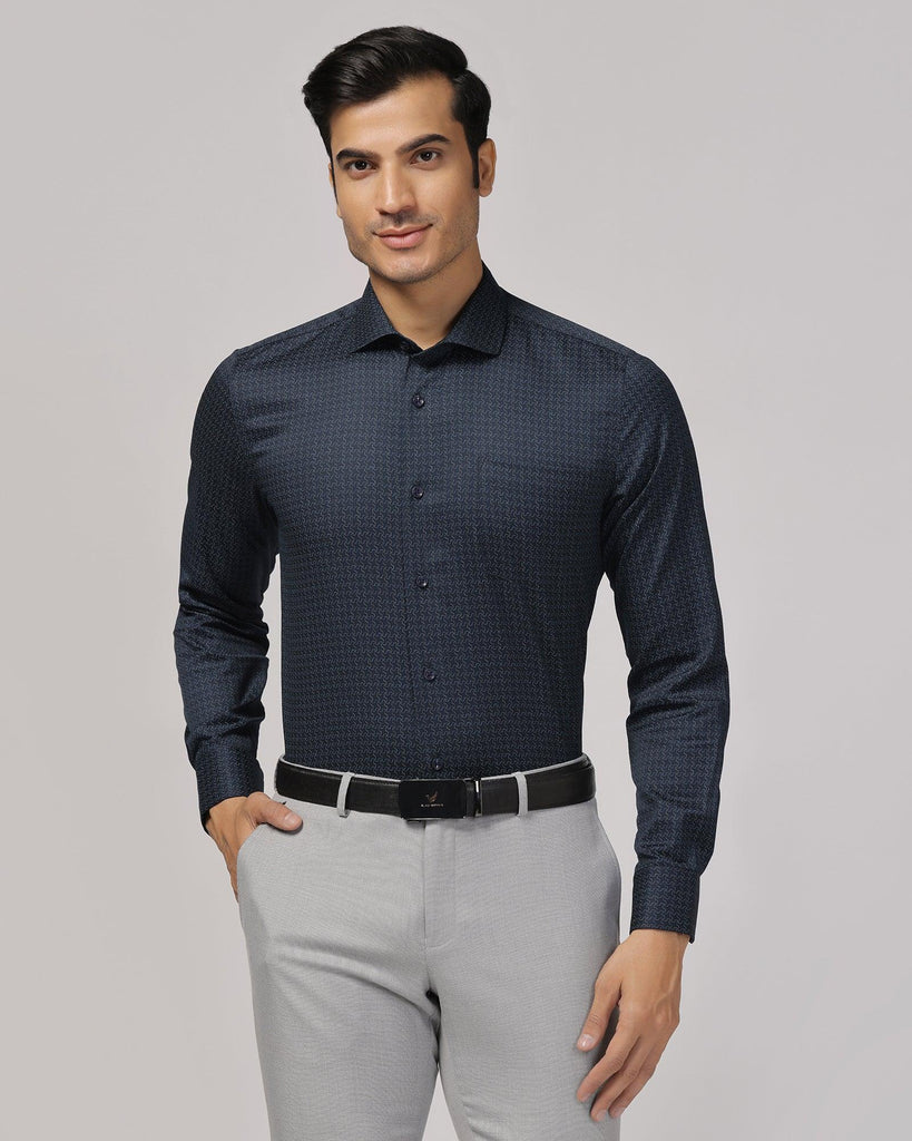 Temp Tech Formal Navy Printed Shirt - Rafael