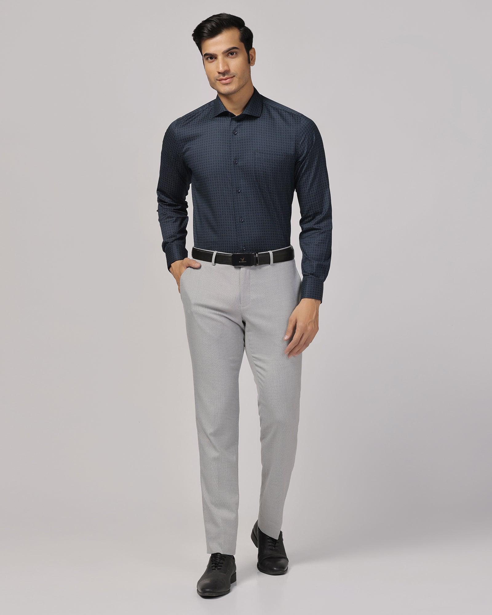 Temptech Formal Navy Printed Shirt - Rafael - Blackberrys