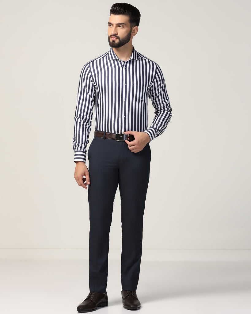 Temp Tech Formal Navy Stripe Shirt - Geneva