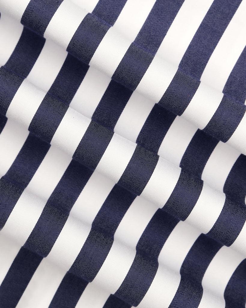 Temp Tech Formal Navy Stripe Shirt - Geneva