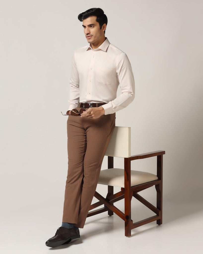 Temp Tech Formal Peach Textured Shirt - Shalom