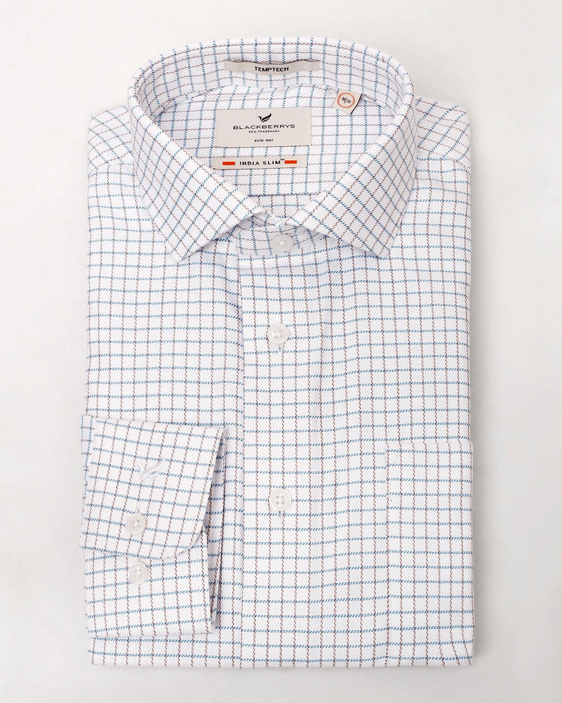 Temp Tech Formal Teal Check Shirt - Symphony