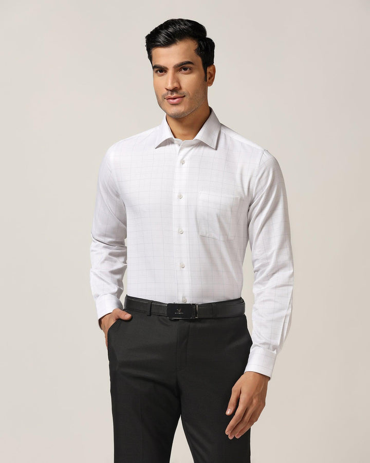 Temptech Formal White Check Shirt - Caldon