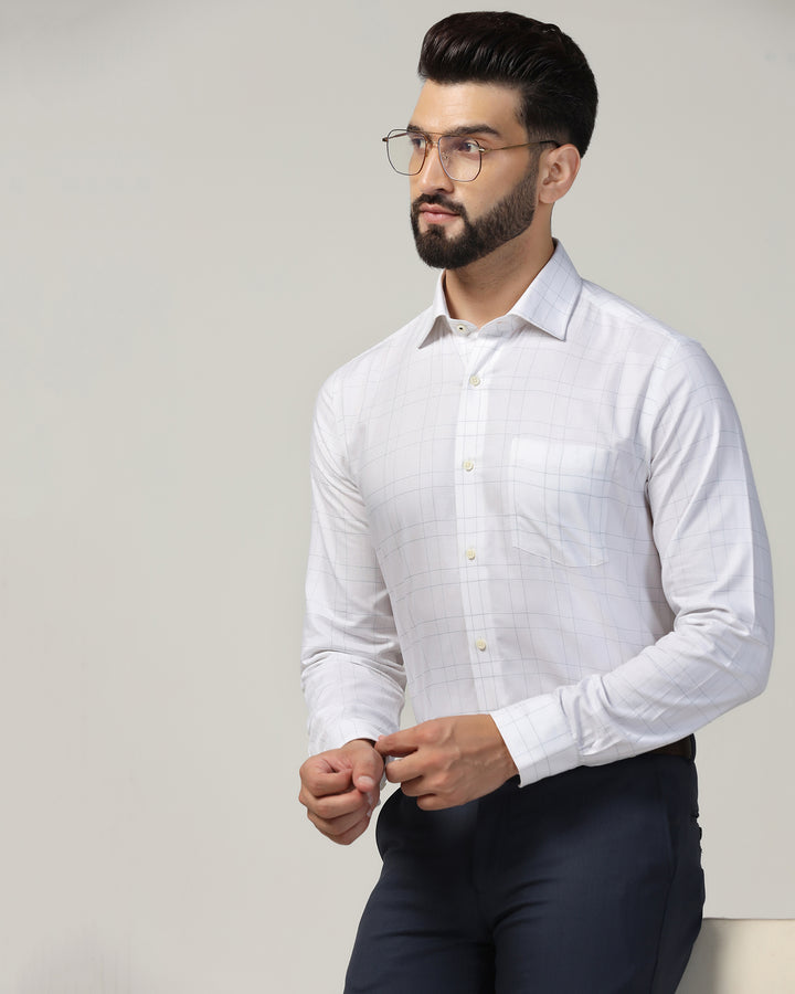 Temp Tech Formal White Check Shirt - Marwin