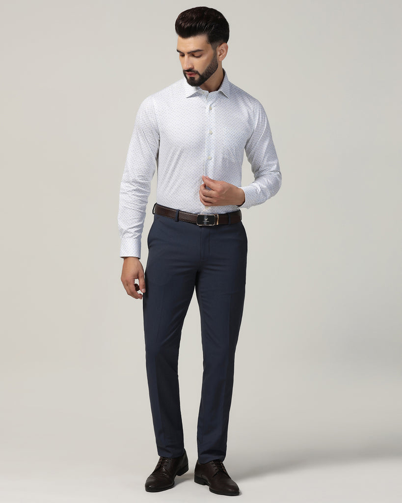 Temp Tech Formal White Printed Shirt - Mateo