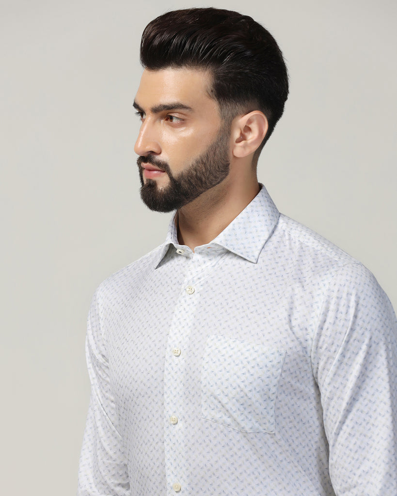 Temp Tech Formal White Printed Shirt - Mateo