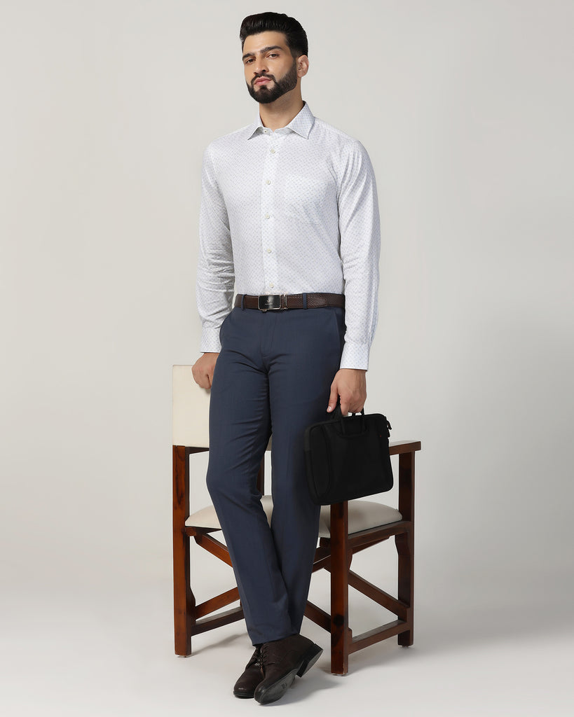 Temp Tech Formal White Printed Shirt - Mateo