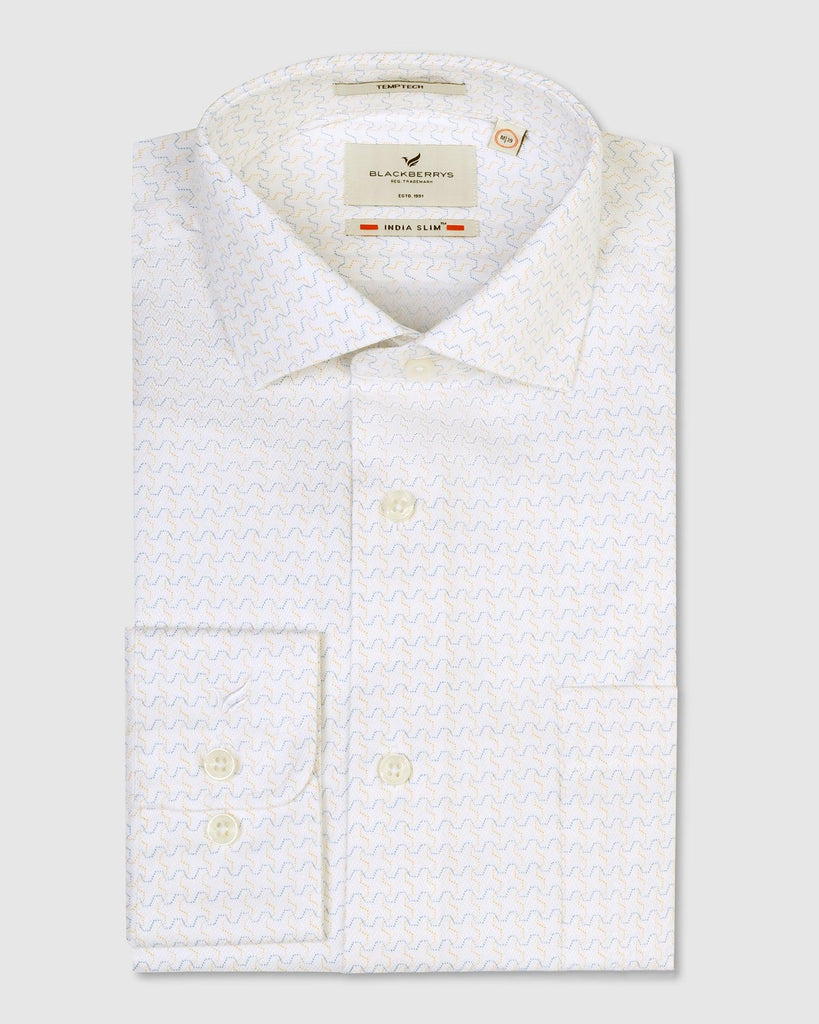 Temp Tech Formal White Printed Shirt - Rafael