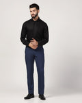 Temp Tech Slim Comfort B-95 Formal Navy Textured Trouser - Duke