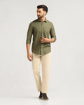 Straight B-90 Casual Beige Textured Khakis - Kros - Blackberrys