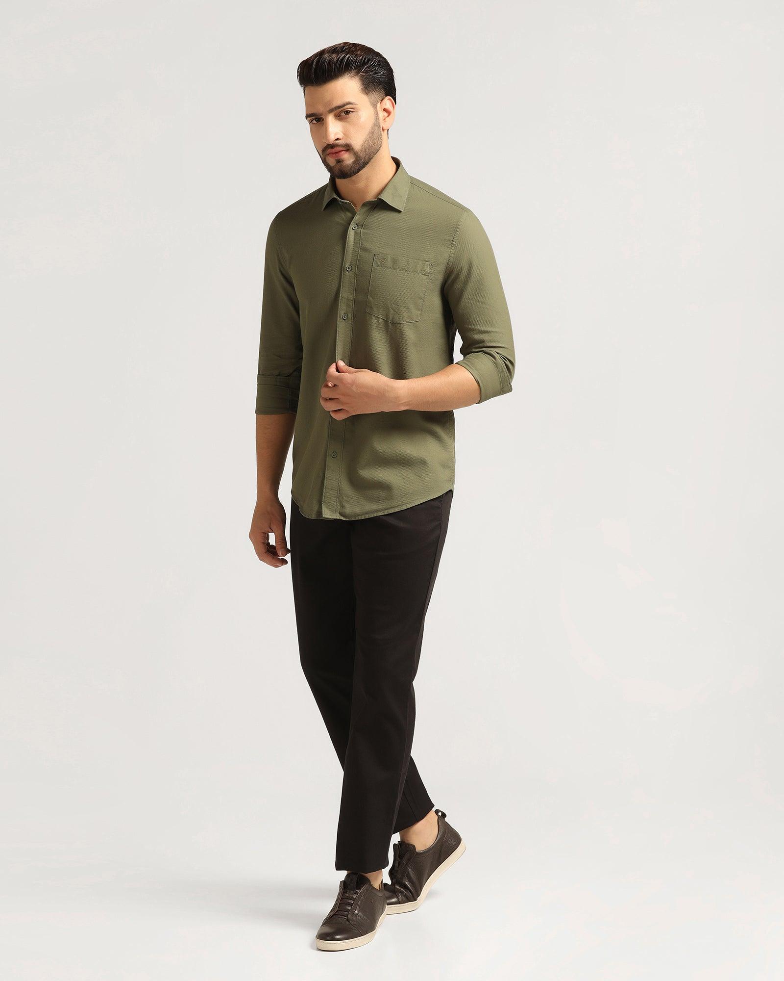 Buy Straight B-90 Casual Black Textured Khakis