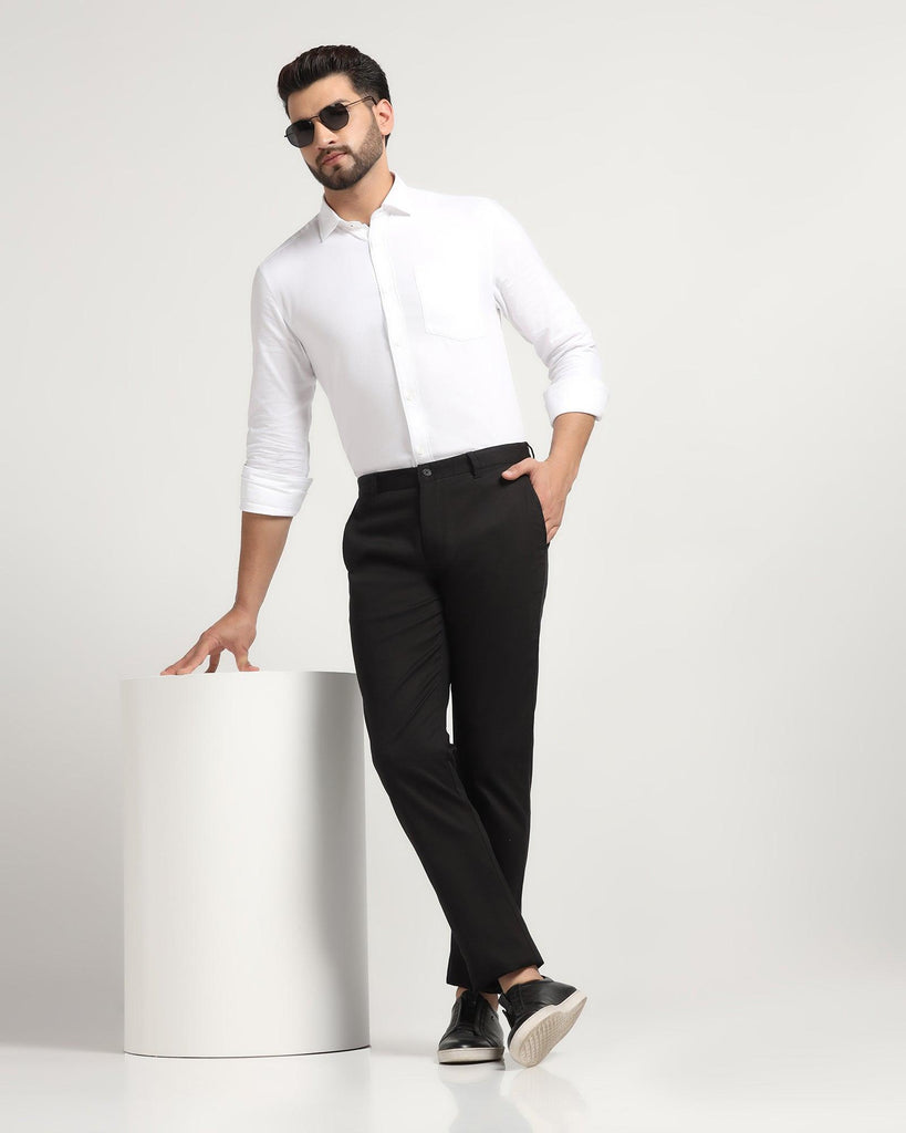 Slim Comfort B-95 Casual Black Textured Khakis - Kros