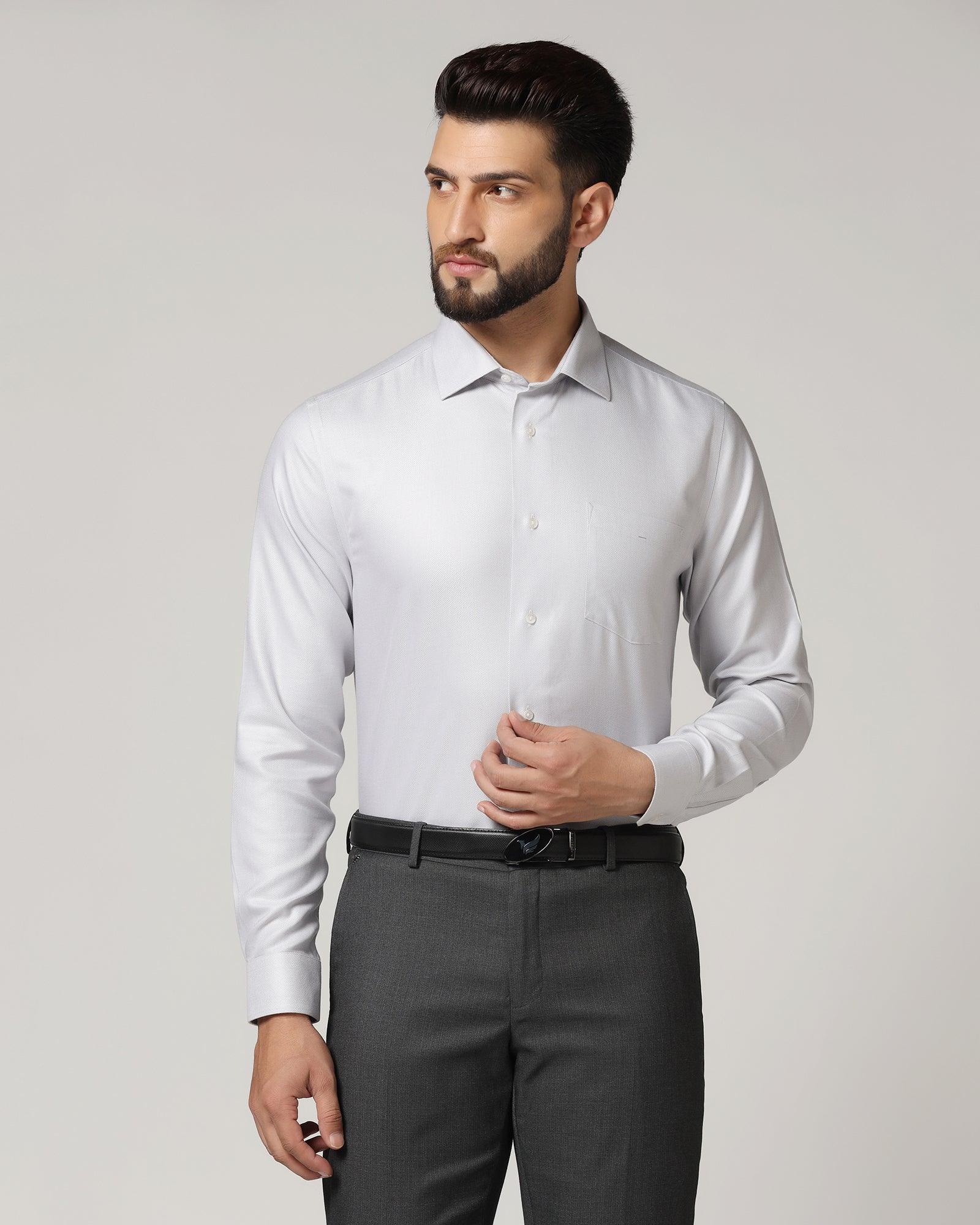 Non Iron Formal Grey Textured Shirt - Simson