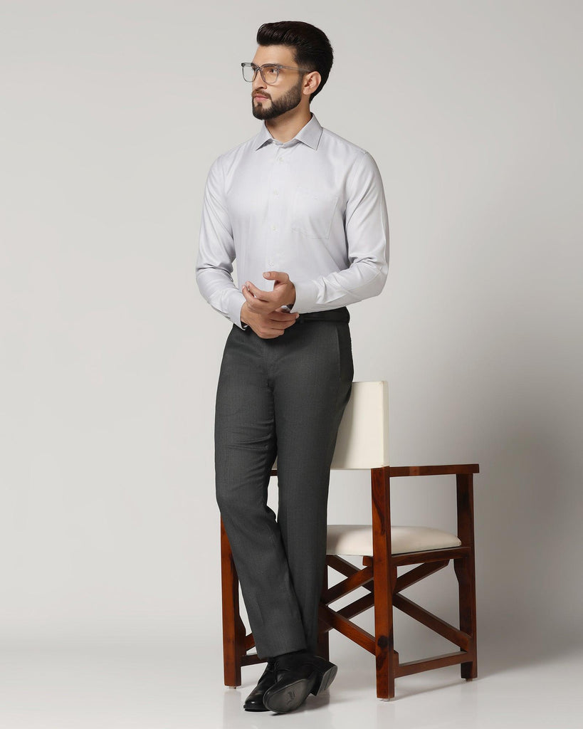 Non Iron Formal Grey Textured Shirt - Simson