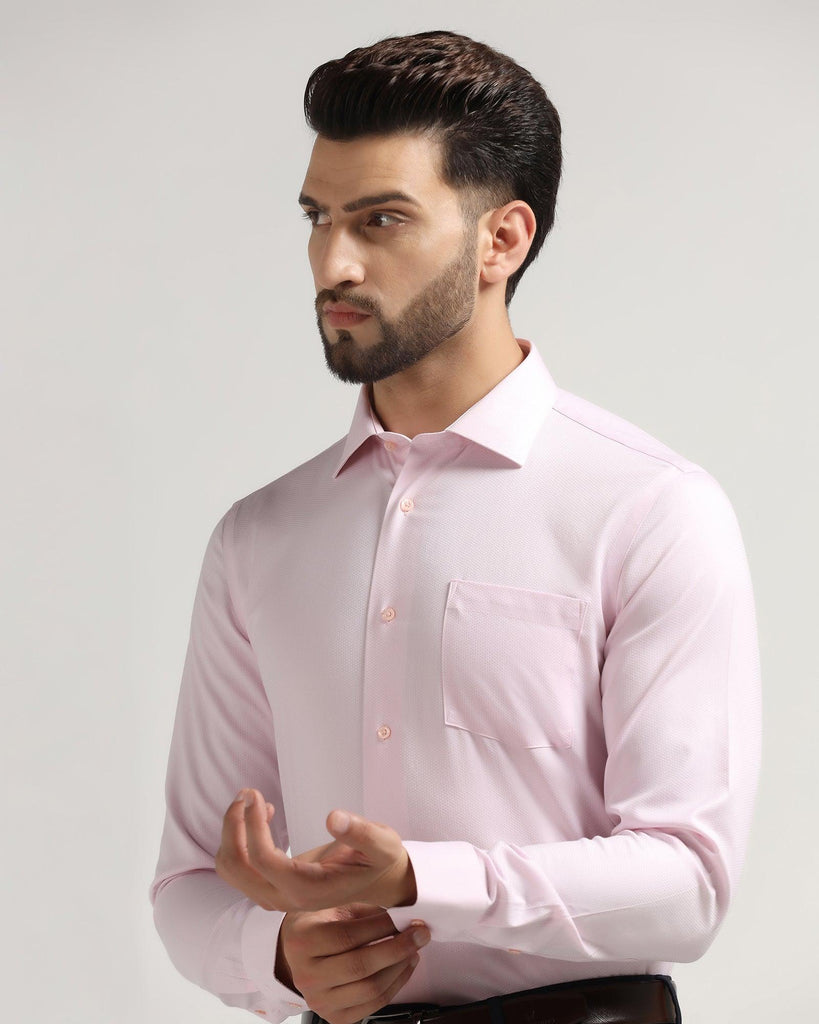 Non Iron Formal Pink Textured Shirt - Dofon