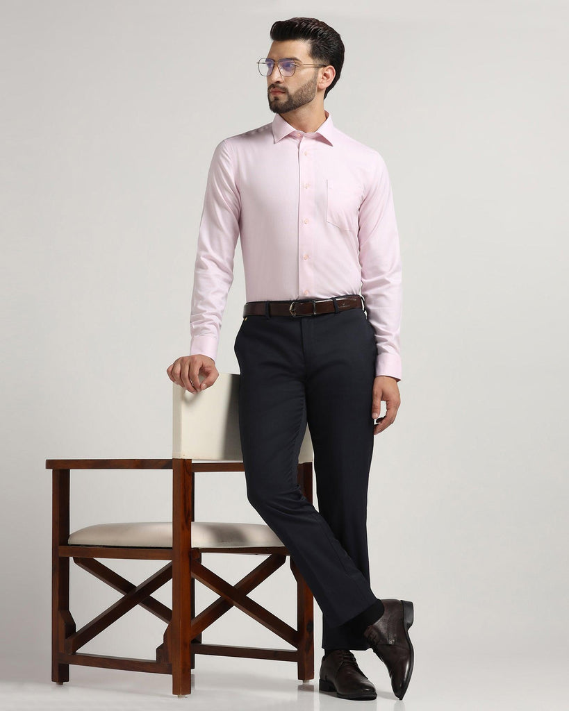 Non Iron Formal Pink Textured Shirt - Dofon