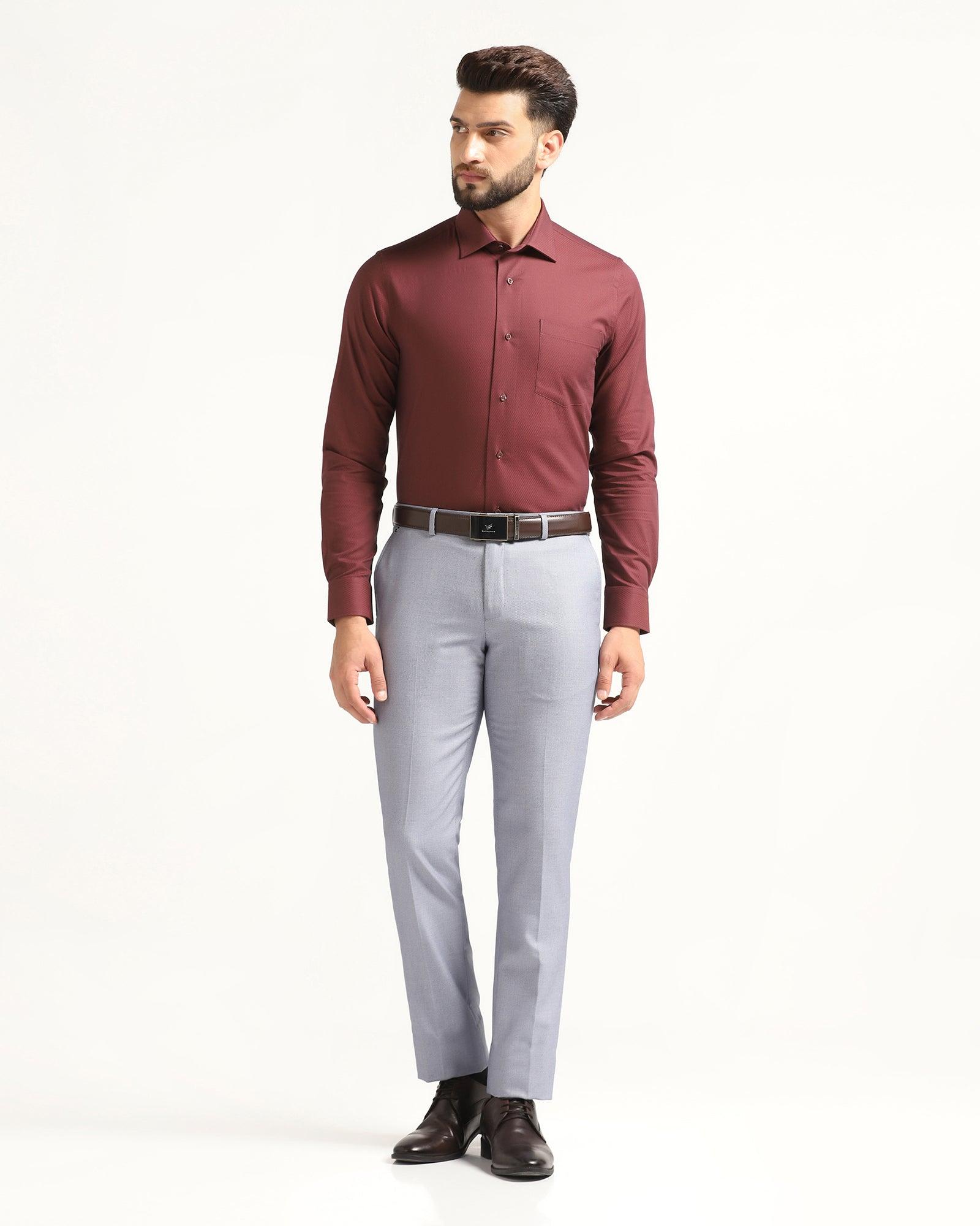 Buy Men Maroon Slim Fit Formal Shirts Online - 632473 | Peter England