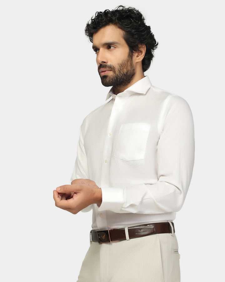 Formal Super White Textured Shirt - Reno